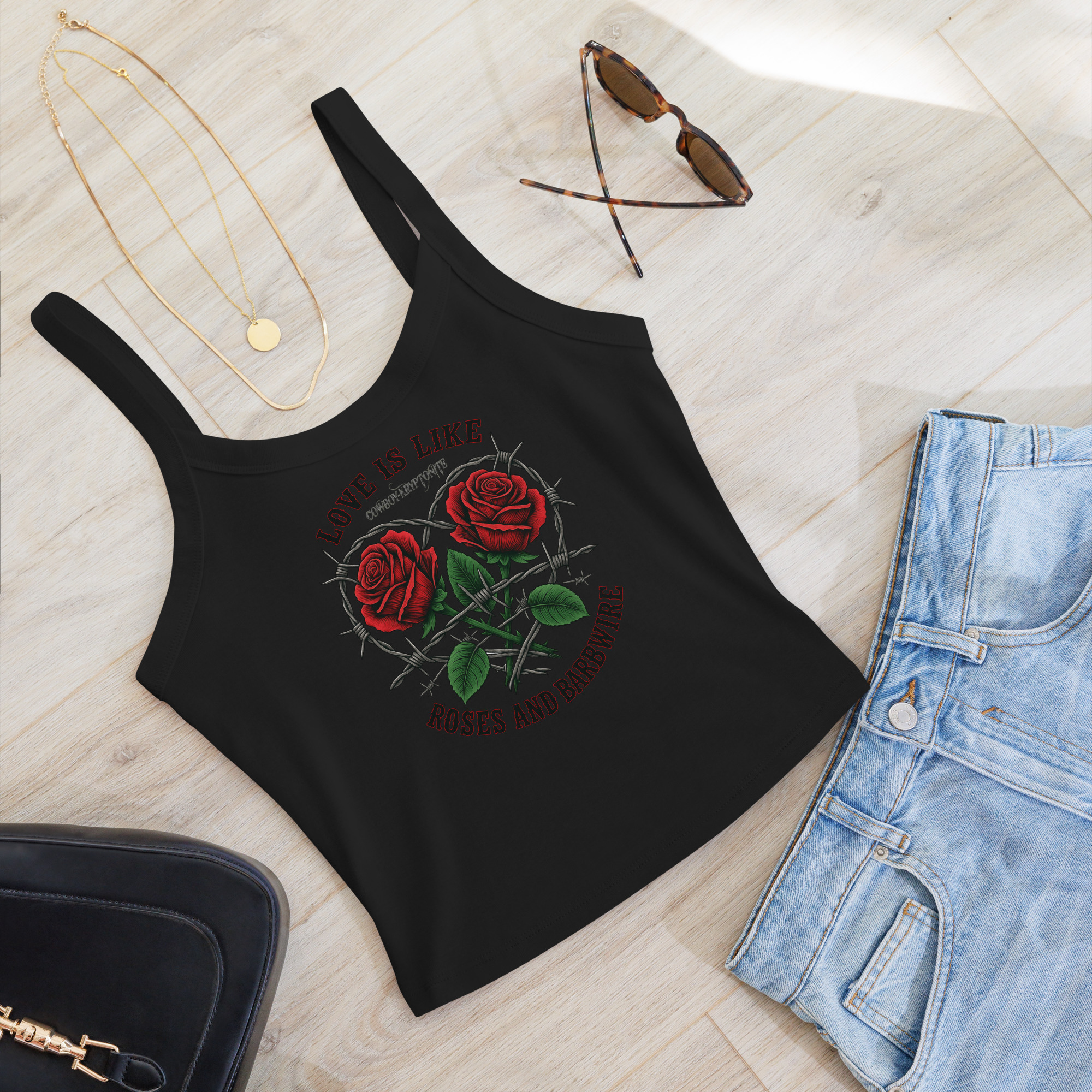 Love Is Like Roses & Barbwire – Lady's Tank - Image 5
