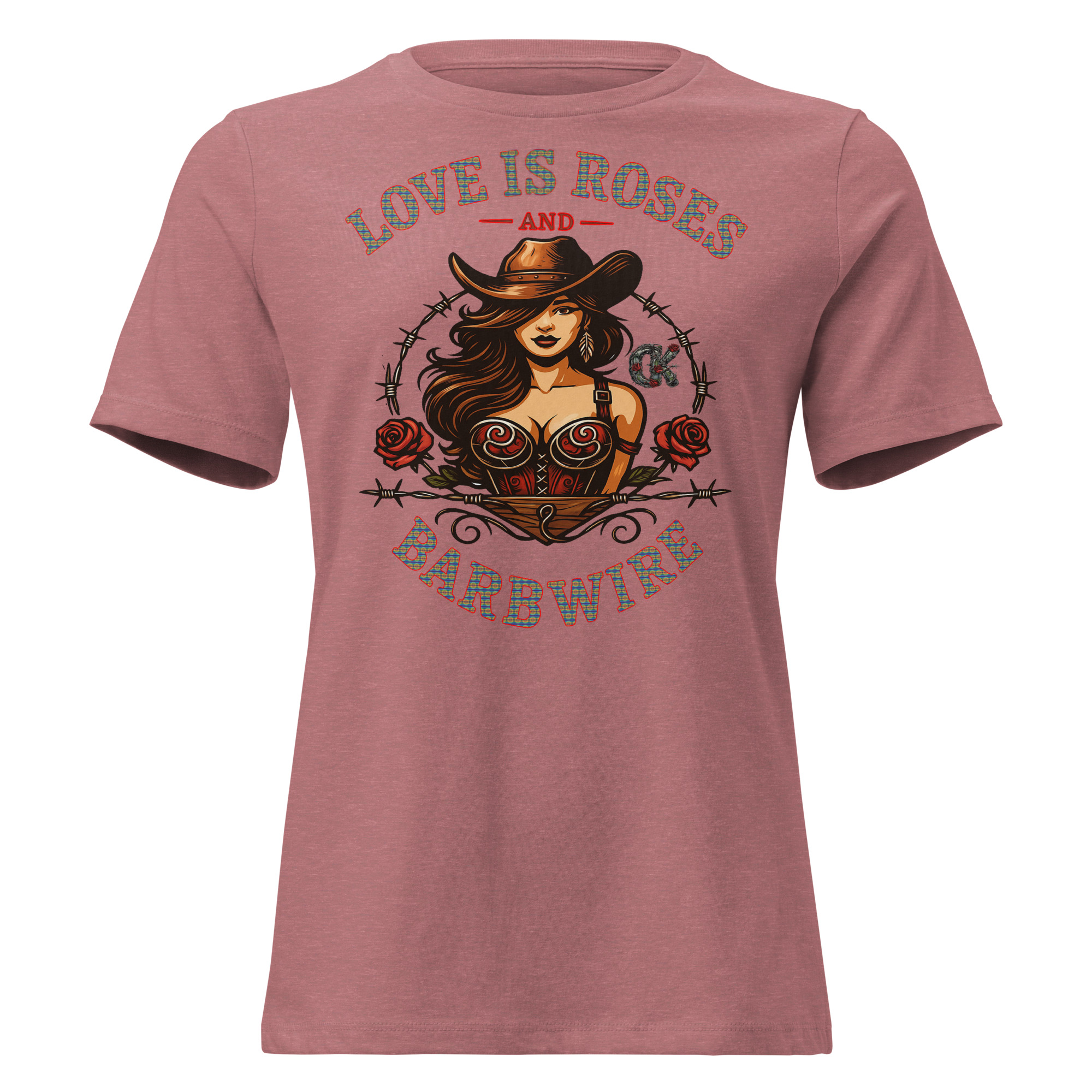 Love Is Roses & Barbwire (Cowgirl) - Lady's Tee - Image 2