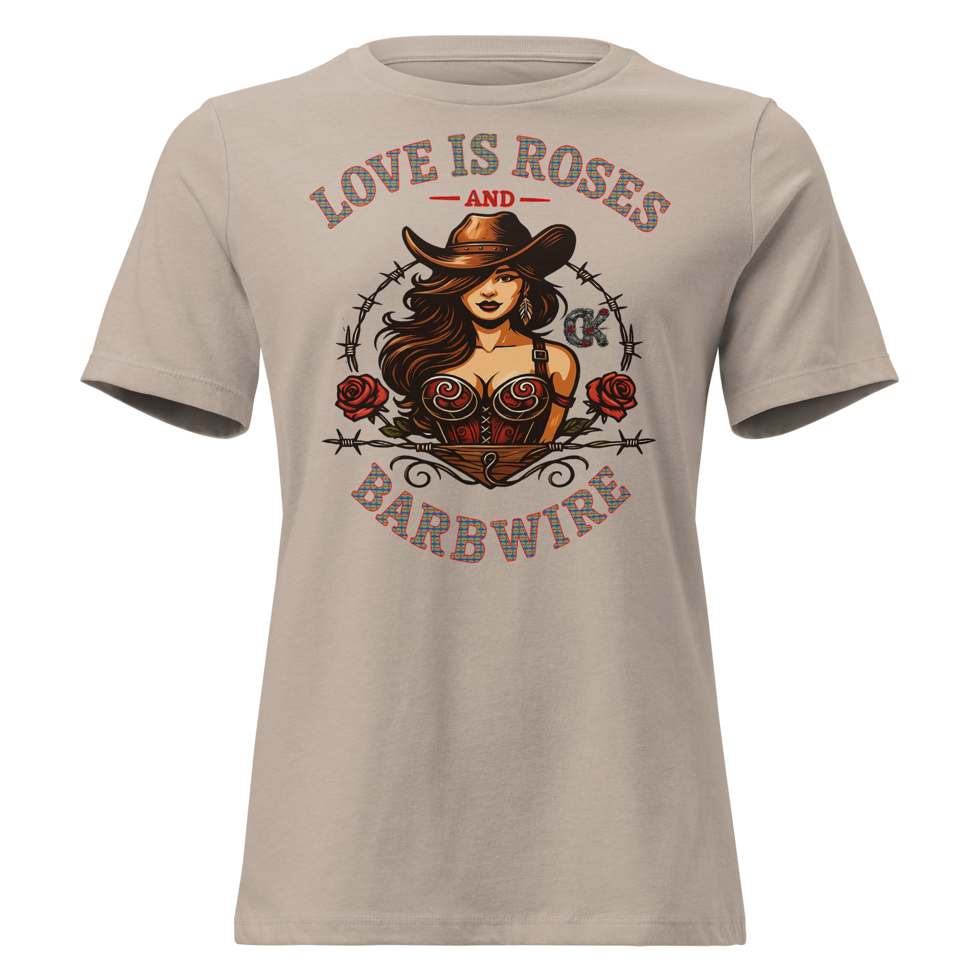 Love Is Roses & Barbwire (Cowgirl) - Lady's Tee - Image 5