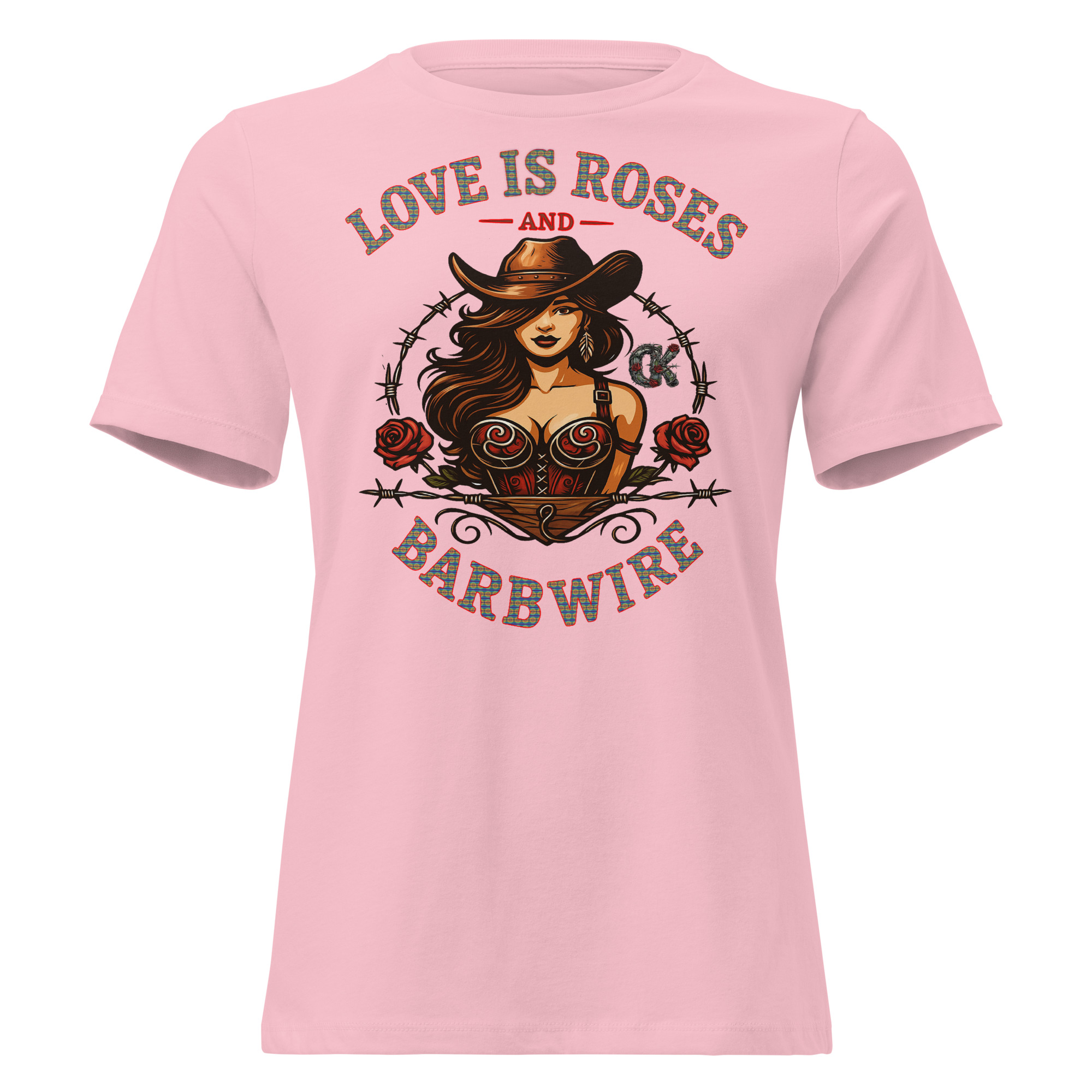 Love Is Roses & Barbwire (Cowgirl) - Lady's Tee - Image 6