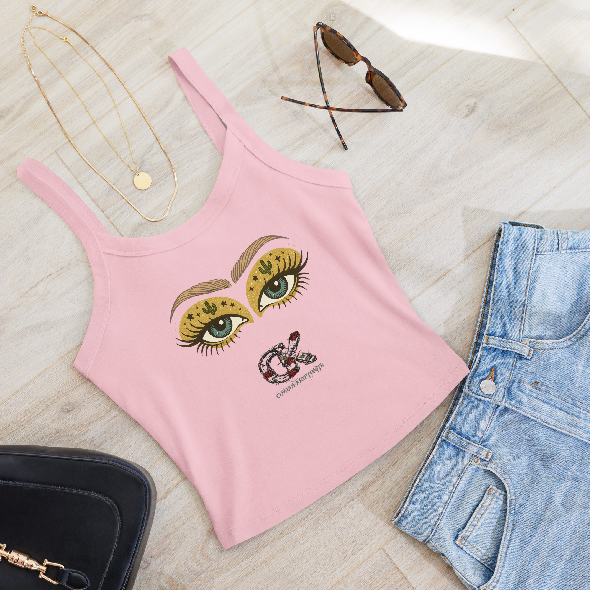 Cactus Eyes – Crop Top Tank - Image 6