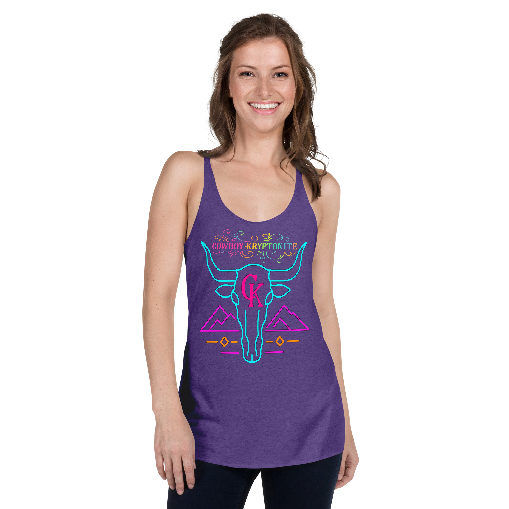 ✨ Neon Longhorn — Lady's Tank - Image 7